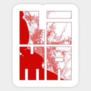 Lima, Peru City Map Typography - Oriental Sticker